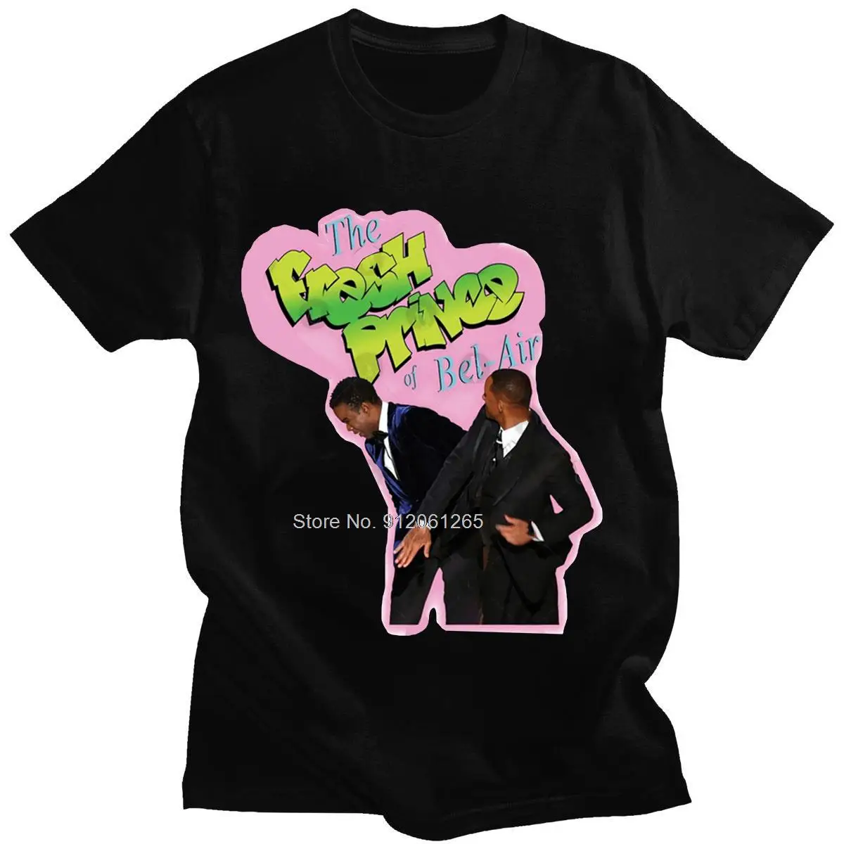 

The Fresh Prince of Bel Air Will Smith Slap Chris Rock Funny Meme T Shirt for Men Women Cotton Short Sleeve Graphics T-shirt Top
