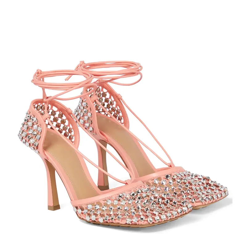 2022 New Leisure Rhinestone Mesh High Heel Shoes Square Head Thin Heel Strap French Sandals Fashion Crystal Women's Shoes 
2022 New Leisure Rhinestone Mesh High Heel Shoes Square Head Thin Heel Strap French Sandals Fashion Crystal Women's Shoes