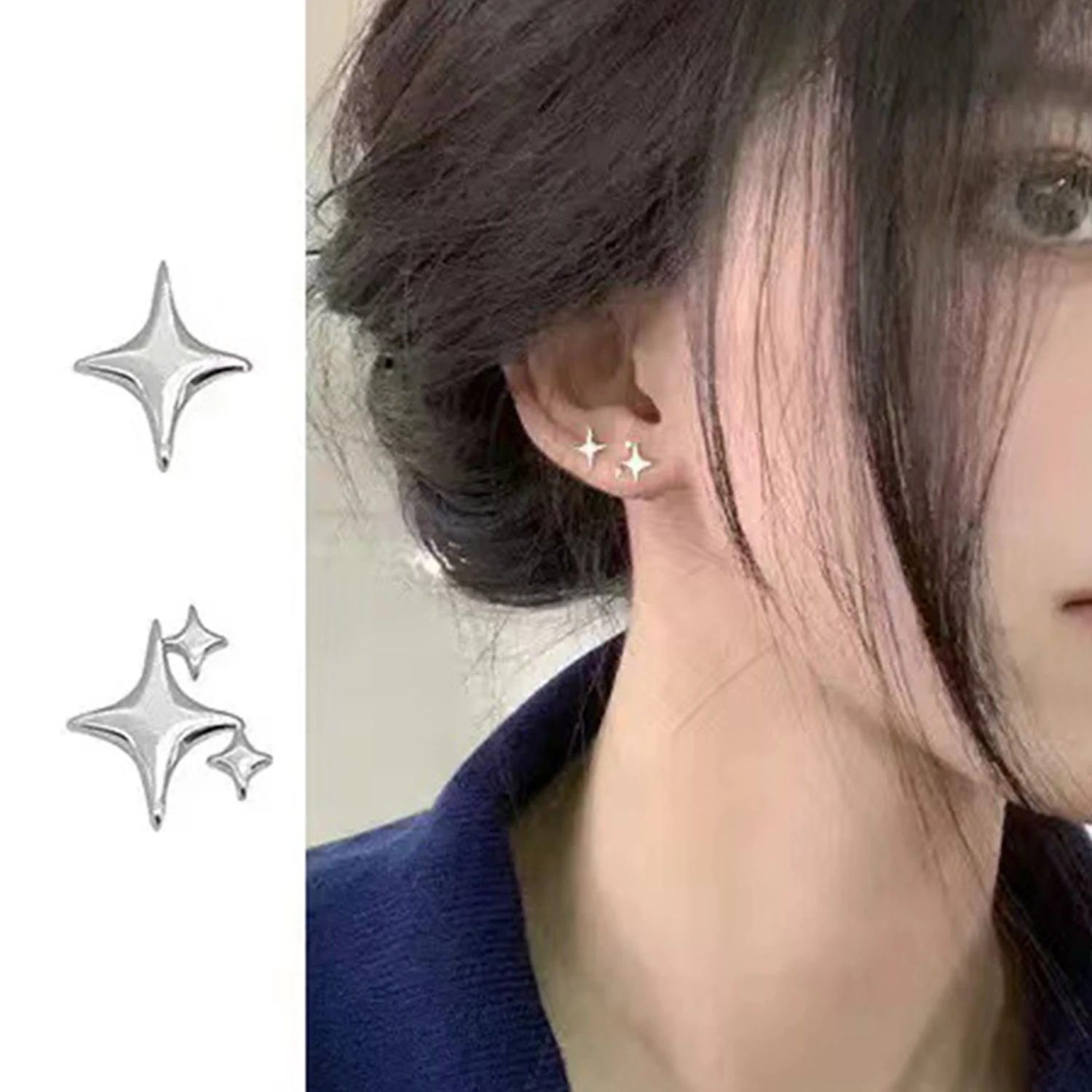Shiny Silver Color S925 Silver Irregular Star Earrings For Women Super Fairy Y2K Punk Design Retro Stud Earring Simple Jewelry
Shiny Silver Color S925 Silver Irregular Star Earrings For Women Super Fairy Y2K Punk Design Retro Stud Earring Simple Jewelry