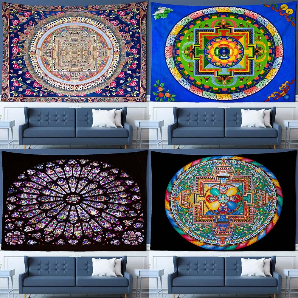 

Customizable Tapestry Wall Hanging Tarot Tapiz Hippie Witchcraft Psychedelic Aesthetic Room Home Furnishing