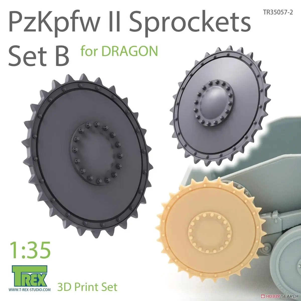 T-REX 35057-2 1/35 DRIVE WHEEL SET FOR PANZER II B DRAGON
T-REX 35057-2 1/35 DRIVE WHEEL SET FOR PANZER II B DRAGON