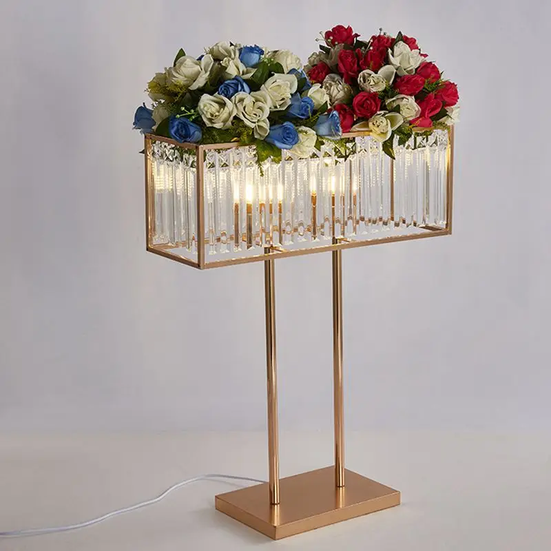 4PCS Wedding props rectangular main table flower arrangement decoration ornaments glass crystal pendant flower stand stage guide
4PCS Wedding props rectangular main table flower arrangement decoration ornaments glass crystal pendant flower stand stage guide