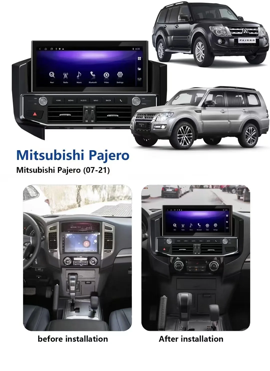 Автомобильный радиоприемник 12,3 дюйма для Mitsubishi Pajero V93/V97 V98 2006-2016 Android Multimedi плеер GPS навигация Carplay автомобильные аксессуары
Автомобильный радиоприемник 12,3 дюйма для Mitsubishi Pajero V93/V97 V98 2006-2016 Android Multimedi плеер GPS навигация Carplay автомобильные аксессуары