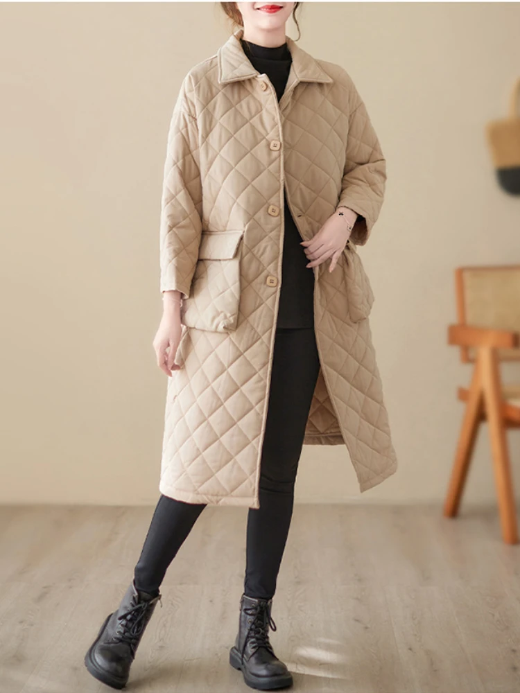 Winter Women's Parkas Cold Coat Autumer Jacket New Cotton Jacket Solid Lapel Long Sleeve Top Pockte Button Korean Fashion Warm
Winter Women's Parkas Cold Coat Autumer Jacket New Cotton Jacket Solid Lapel Long Sleeve Top Pockte Button Korean Fashion Warm