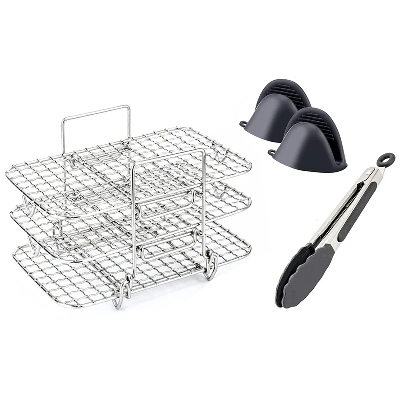 Air Fryer Rack,304 Stainless Steel Multi-Layer Dehydrator Rack Toast Rack Air Fryer Accessories for NinjaDZ201 Air Fryer
Air Fryer Rack,304 Stainless Steel Multi-Layer Dehydrator Rack Toast Rack Air Fryer Accessories for NinjaDZ201 Air Fryer