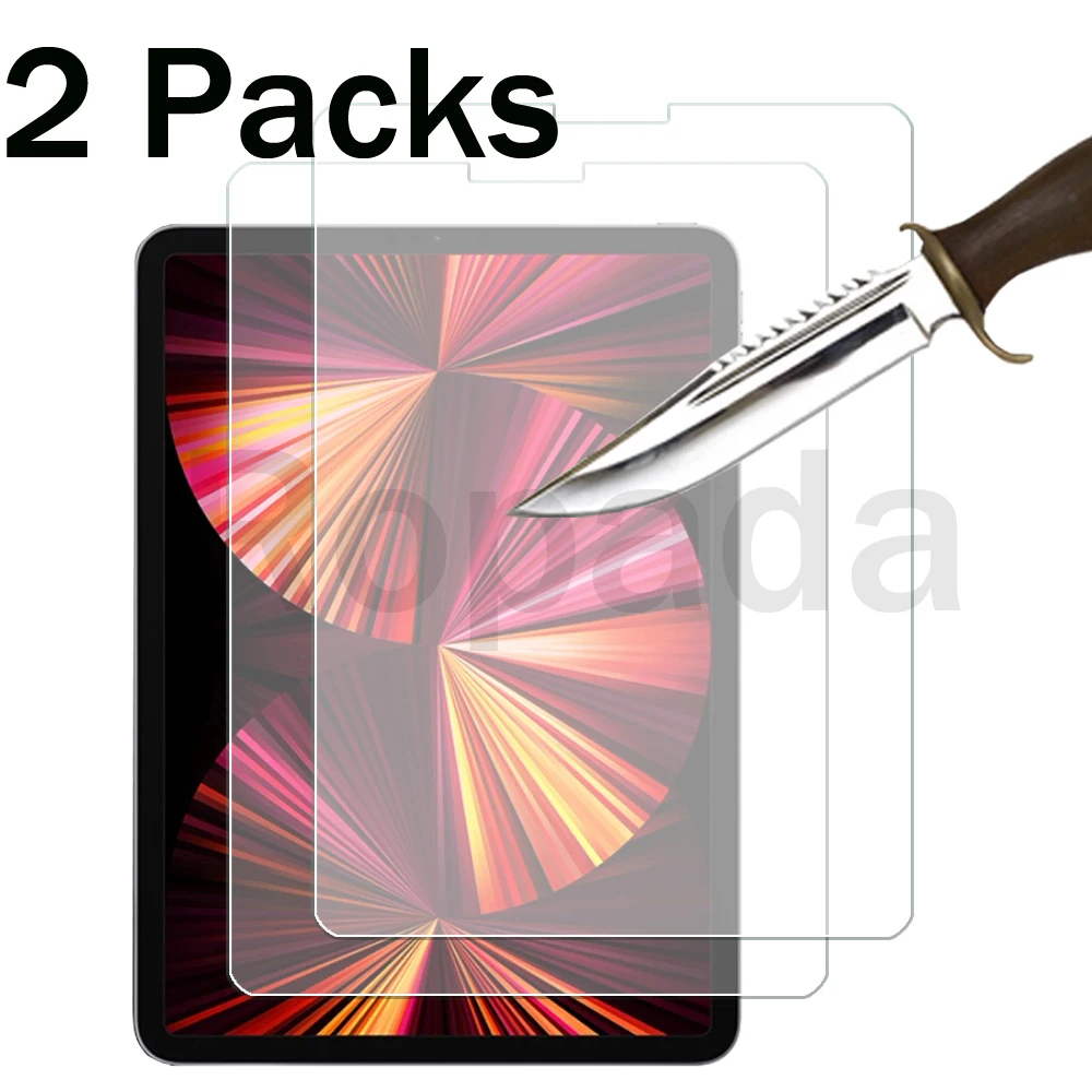 

2 упаковки закаленное стекло для защиты экрана для iPad pro 11 2021 версия 11 дюймов Защитная пленка для планшета