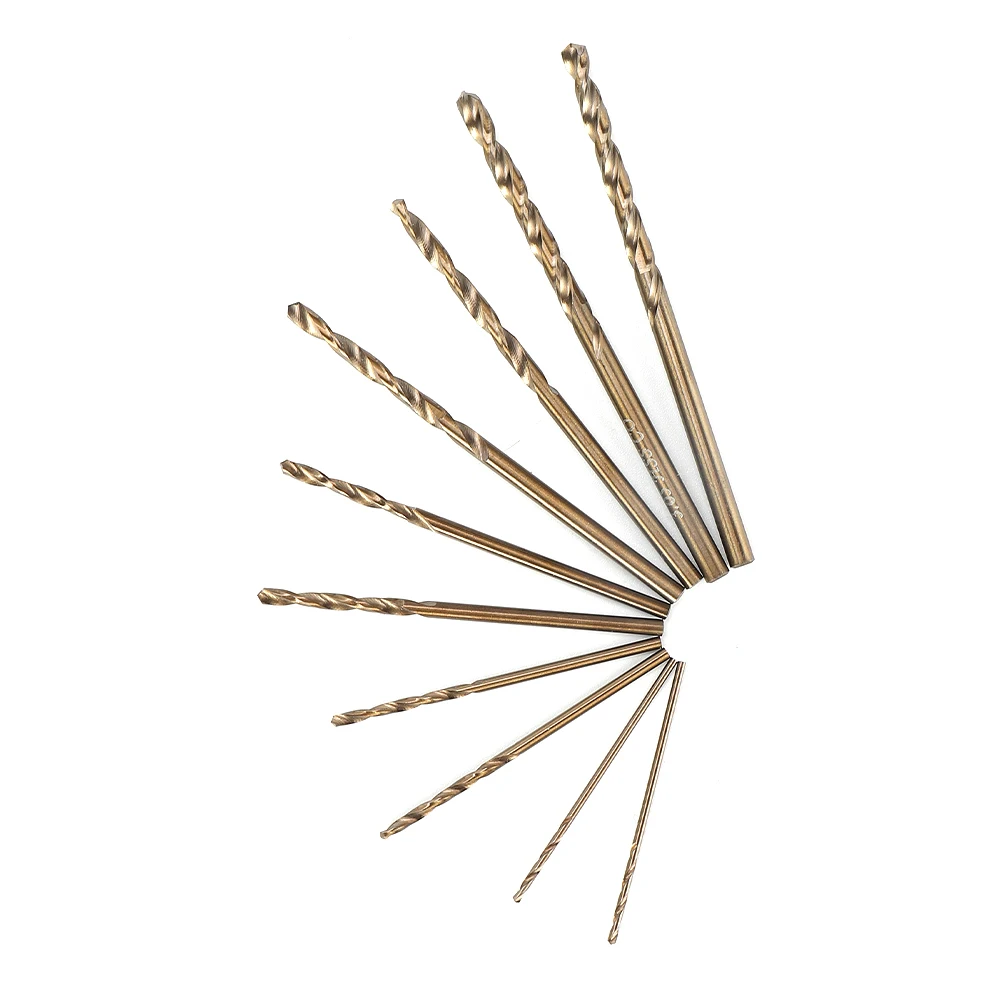 10pcs HSS M35 Cobalt Coated Twist Drill Bit 1mm 1.5mm 2mm 2.5mm 3mm Used For Wood/Metal Hole Cutter Straight Shank Twist Drill
10pcs HSS M35 Cobalt Coated Twist Drill Bit 1mm 1.5mm 2mm 2.5mm 3mm Used For Wood/Metal Hole Cutter Straight Shank Twist Drill