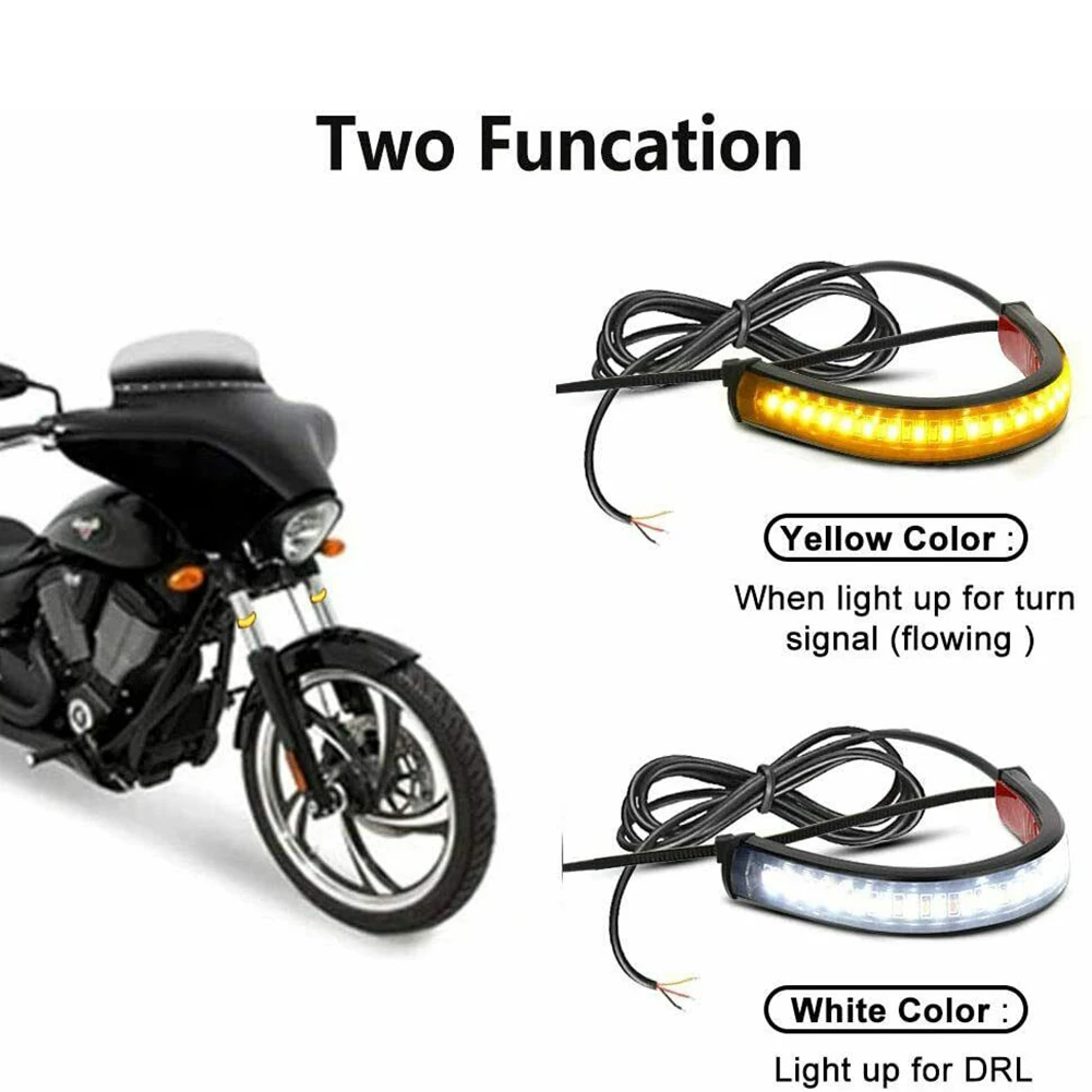 High Quality LED Turn Signal Light Light For Harley Fork LED Strip Light Turn Signal White & Amber 120 Degree Viewing
High Quality LED Turn Signal Light Light For Harley Fork LED Strip Light Turn Signal White & Amber 120 Degree Viewing
