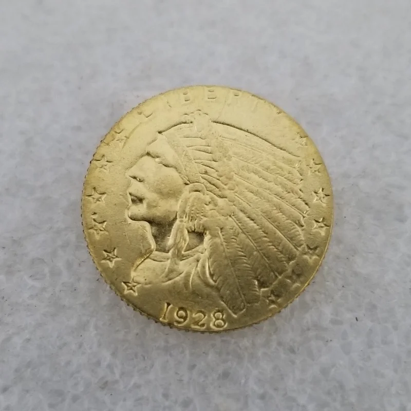 American 1928 2.5 Dollars Brass Gold-plated Commemorative Collectible Coin Gift Lucky Challenge Coin
American 1928 2.5 Dollars Brass Gold-plated Commemorative Collectible Coin Gift Lucky Challenge Coin