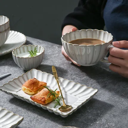 

Японская керамическая кружка в стиле ретро с хризантемой, чашка для молока, чая, кружка для завтрака, чашки для блюд, кружки с лепестками большой вместимости, кофейная кружка, подарок