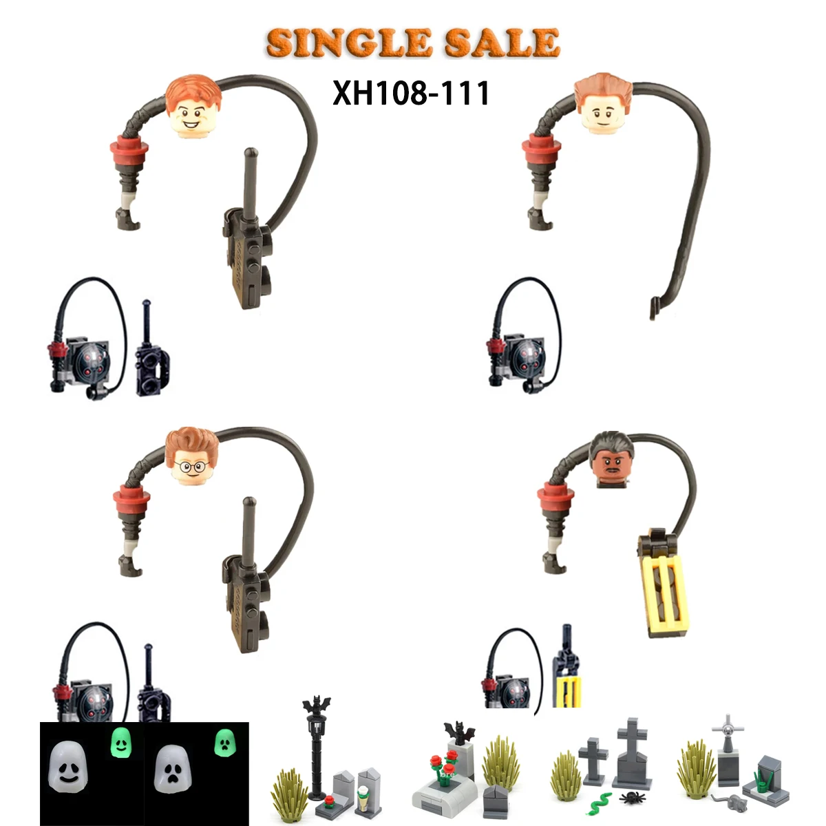 Building Blocks Ghostbusters Single Sale Bricks Tombstone Zombie Grave Sets Horror Tricky Toys For Adults Children XH108-111
Building Blocks Ghostbusters Single Sale Bricks Tombstone Zombie Grave Sets Horror Tricky Toys For Adults Children XH108-111