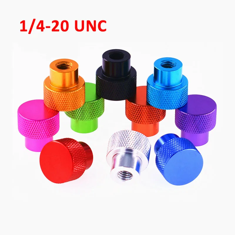 2PCS 1/4-20 UNC Blind Hole Nut Aluminum Alloy Knurled Thumb Screw Step Hand Tightened Nuts Multiple Color Choice 
2PCS 1/4-20 UNC Blind Hole Nut Aluminum Alloy Knurled Thumb Screw Step Hand Tightened Nuts Multiple Color Choice