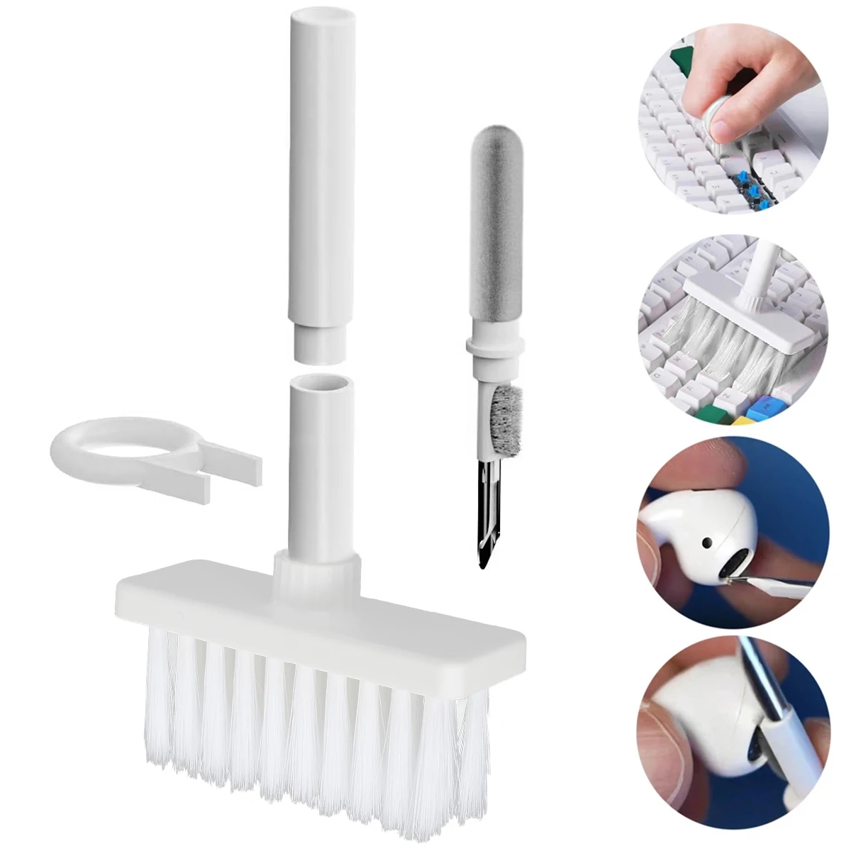 Keyboard Cleaning Brush 5-in-1 Multi-function Computer Earphone Cleaning Tool Keyboard Cleaner Keycap Puller Kit For PC Airpods
Keyboard Cleaning Brush 5-in-1 Multi-function Computer Earphone Cleaning Tool Keyboard Cleaner Keycap Puller Kit For PC Airpods