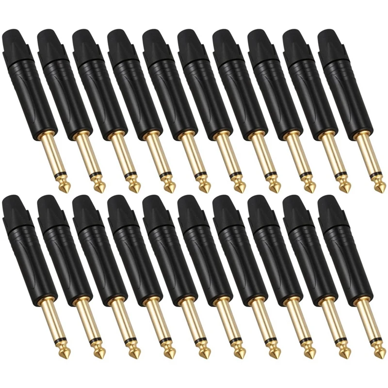 Gold Plating 100Pcs Plug Mono Professional 2 Pole 6.35 Mm 6.5Mm Stereo Jack Plug For Neutrik 6.35Mm Jack Black
Gold Plating 100Pcs Plug Mono Professional 2 Pole 6.35 Mm 6.5Mm Stereo Jack Plug For Neutrik 6.35Mm Jack Black