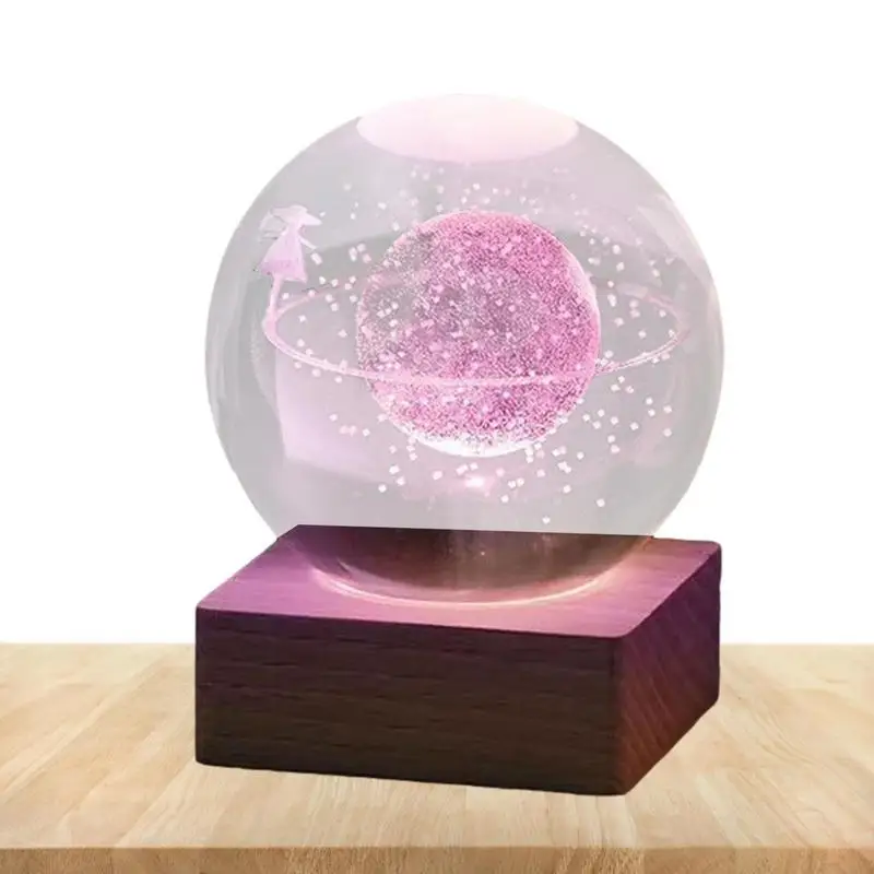 3D Crystal Ball Night Lamp 7-Color Crystal Globe Light With Wood Base USB Charging Party Atmosphere Lamp Glowing Globe For 
3D Crystal Ball Night Lamp 7-Color Crystal Globe Light With Wood Base USB Charging Party Atmosphere Lamp Glowing Globe For
