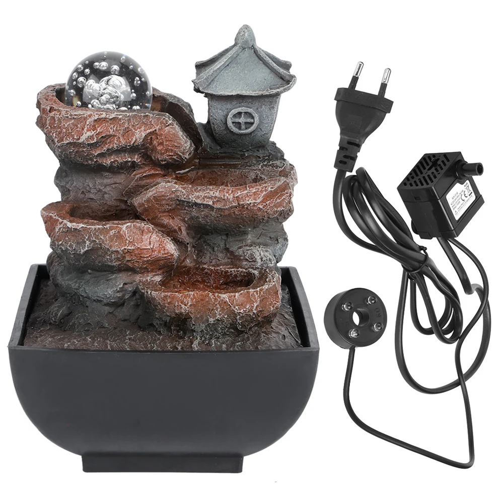 Household Desktop Fountain Flowing Water Decoration Courtyard Ornament with Light and Ball(EU P Household Household Household
Household Desktop Fountain Flowing Water Decoration Courtyard Ornament with Light and Ball(EU P Household Household Household