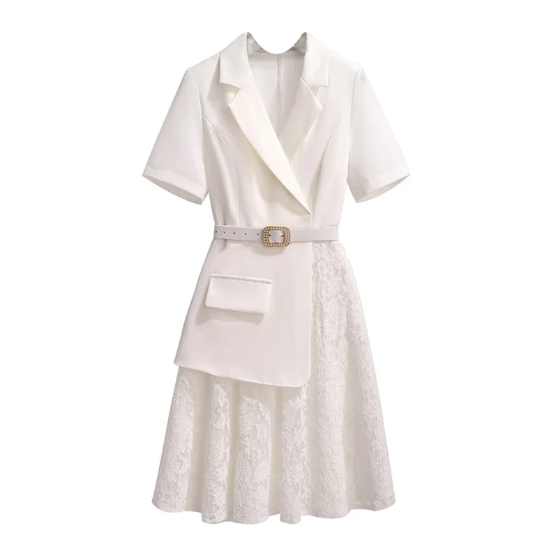 Women Summer Midi Dresses Lace Splicing Office Lady OL Elegant Suit Collar Short Sleeve Plus Size 4XL Casual Loose Party Vestido
Women Summer Midi Dresses Lace Splicing Office Lady OL Elegant Suit Collar Short Sleeve Plus Size 4XL Casual Loose Party Vestido