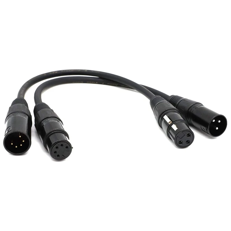 HOT! XLR Male 3 Pin To XLR Female 5 Pin & XLR Female 3 Pin To XLR Male 5 Pin Audio Cable, For Microphone DMX Stage Light
HOT! XLR Male 3 Pin To XLR Female 5 Pin & XLR Female 3 Pin To XLR Male 5 Pin Audio Cable, For Microphone DMX Stage Light