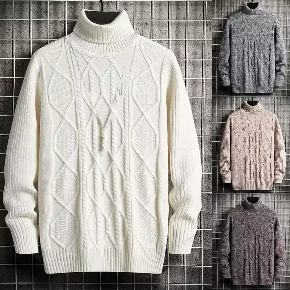 2022New Sweater Solid Color High Collar Twisted Texture Thick Loose Male Sweater for Daily Wear
2022New Sweater Solid Color High Collar Twisted Texture Thick Loose Male Sweater for Daily Wear