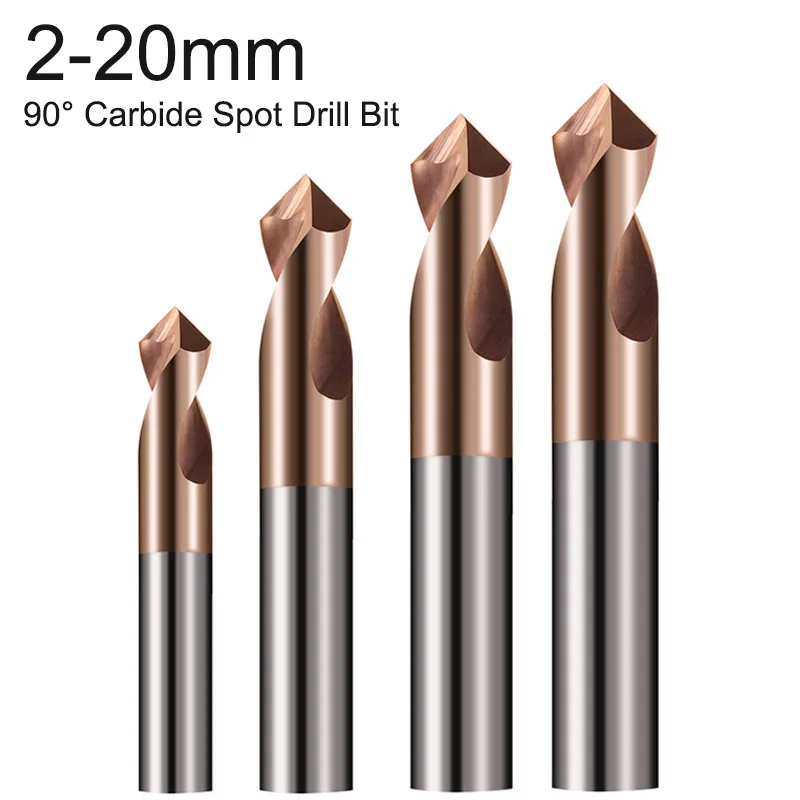 2-20mm Coated Carbide Tungsten Steel Point Angle 90 Degree Spot Drill Bit for Machining Hole CNC Chamfering Tool End Mill Cutter
2-20mm Coated Carbide Tungsten Steel Point Angle 90 Degree Spot Drill Bit for Machining Hole CNC Chamfering Tool End Mill Cutter