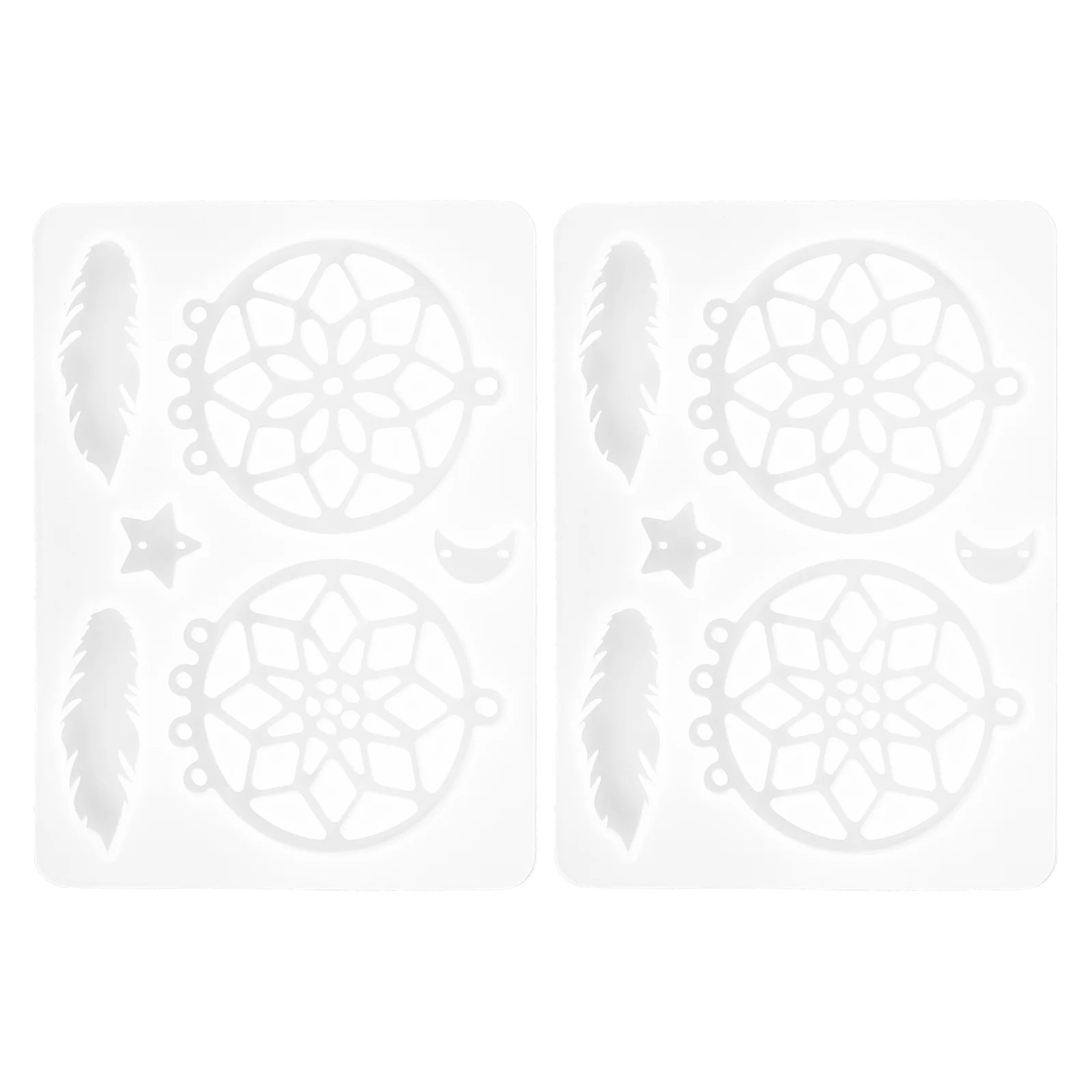 2 Pcs Dream Catcher Keychain Mold Boho Making Tool Decorations DIY Craft Wall Hanging Silicone Casting Molds Tray 
2 Pcs Dream Catcher Keychain Mold Boho Making Tool Decorations DIY Craft Wall Hanging Silicone Casting Molds Tray