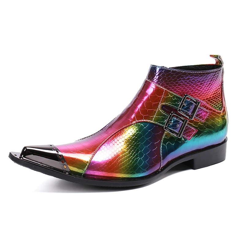 Rivets Men Ankle Boots Luxury Genuine Leather New Cowboy Classic Metal Boots Pointed Toe Man Party Shoes
Rivets Men Ankle Boots Luxury Genuine Leather New Cowboy Classic Metal Boots Pointed Toe Man Party Shoes
