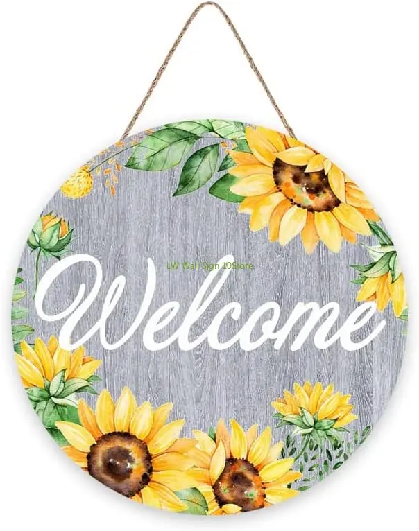 Front Door Welcome Sign Sunflower Front Porch Decor Gray Wooden Hanging Sign for kitchen, Home, Restaurant, Shop (12 Inch)
Front Door Welcome Sign Sunflower Front Porch Decor Gray Wooden Hanging Sign for kitchen, Home, Restaurant, Shop (12 Inch)