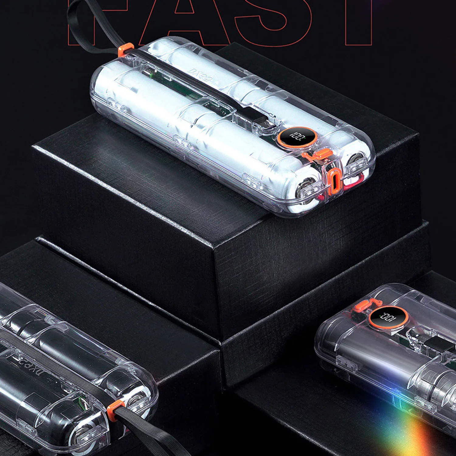 Transparent Power Bank 20000mAh 22.5W Super Fast Charge Clear Fashion Mobile Power Supply Portable Cell Phone Power Charger
Transparent Power Bank 20000mAh 22.5W Super Fast Charge Clear Fashion Mobile Power Supply Portable Cell Phone Power Charger