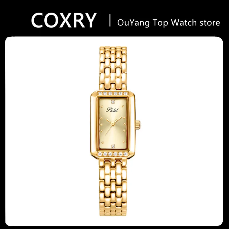 Woman Wristwatches New Fashion Luxury Brand Quartz Square Rhinestone Dial Stainless Steel Strap Gold Waterproof Ladies Watch
Woman Wristwatches New Fashion Luxury Brand Quartz Square Rhinestone Dial Stainless Steel Strap Gold Waterproof Ladies Watch