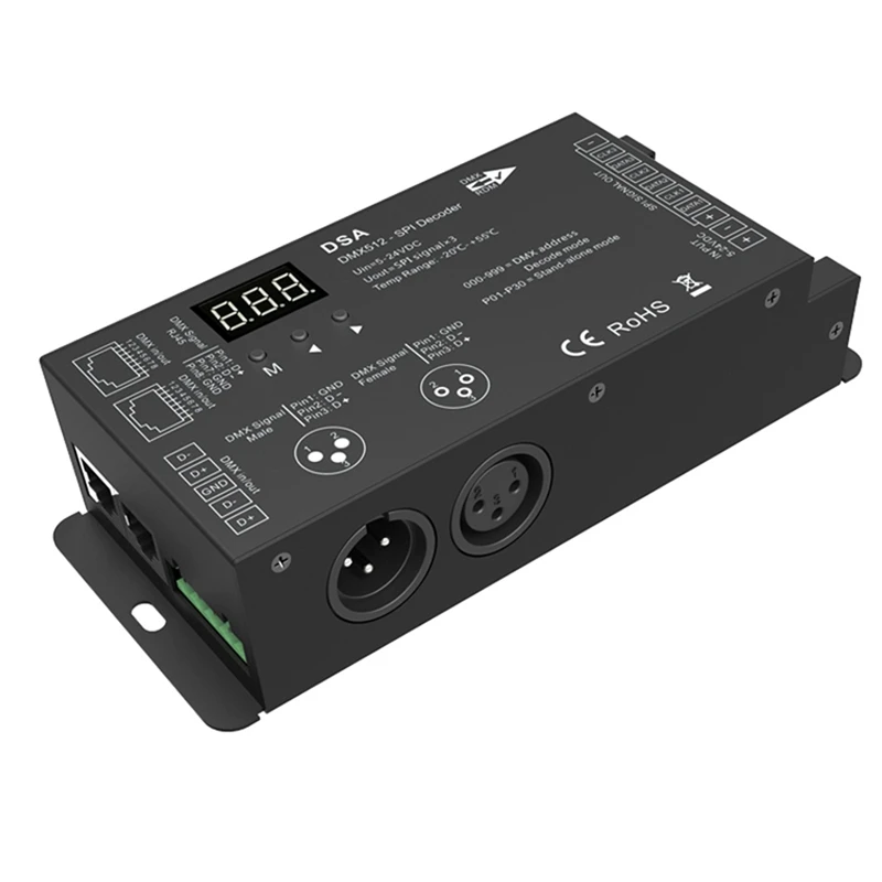Новый светодиодный декодер DMX512-SPI, фотографический контроллер 1024 точек, поддержка 6803/8806/2811/ 2812/2801/3001/9813 IC
Новый светодиодный декодер DMX512-SPI, фотографический контроллер 1024 точек, поддержка 6803/8806/2811/ 2812/2801/3001/9813 IC