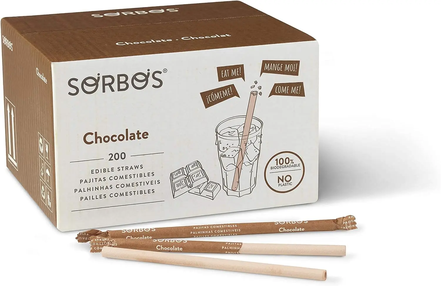 

Straws, Chocolate Flavored, Sustainable, Individually Packaged, No Plastic, No Allergens, No Gluten, 100 Percent Biodegradable,