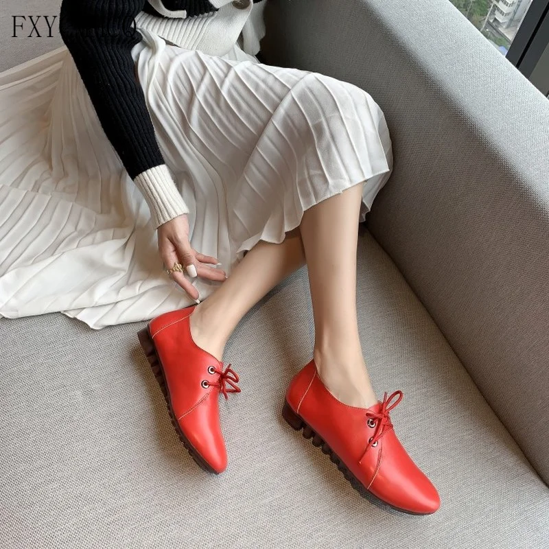 FXYCMMCQ 2022 New Fashion Leather Women's Shoes 34-40 Spring Flat Bottom Lace Up Four Seasons Shoes All-match Soft Leather ZP02
FXYCMMCQ 2022 New Fashion Leather Women's Shoes 34-40 Spring Flat Bottom Lace Up Four Seasons Shoes All-match Soft Leather ZP02