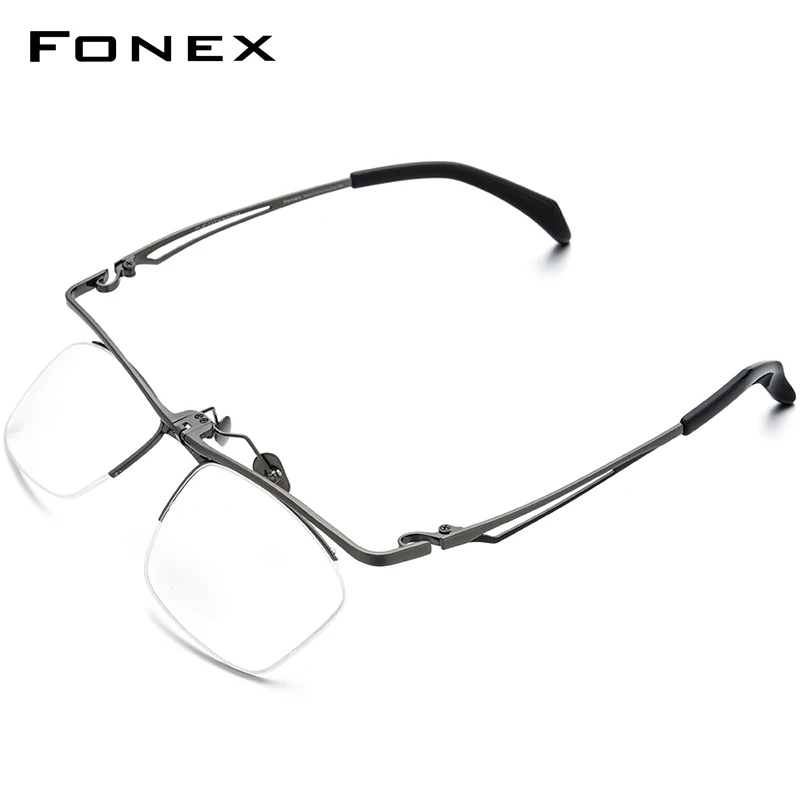 FONEX 180° Flip Titanium Glasses Frame Men 2022 New Semi Rimless Square Prescription Eyeglasses Half Optical Eyewear F8044
FONEX 180° Flip Titanium Glasses Frame Men 2022 New Semi Rimless Square Prescription Eyeglasses Half Optical Eyewear F8044