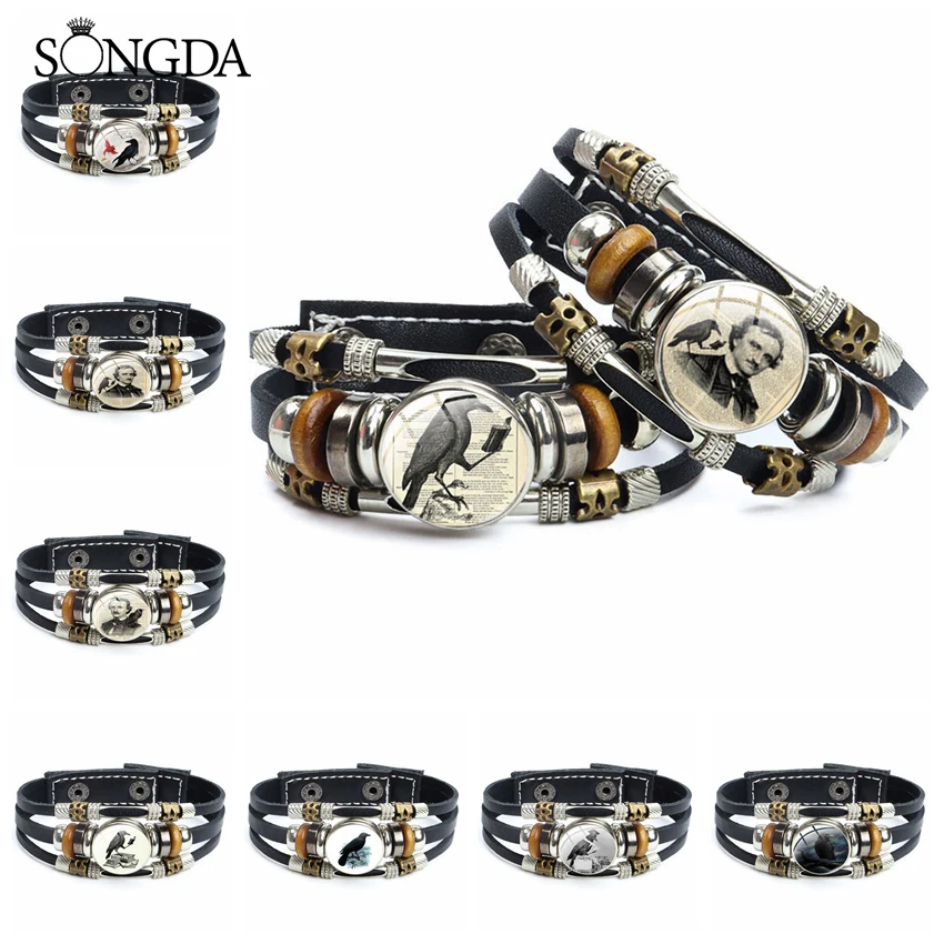 Vintage Raven Reading Book Leather Bracelets Fashion Smart Birds Crow Glass Dome Snap Button Bracelets Gifts Jewelry Accessories
Vintage Raven Reading Book Leather Bracelets Fashion Smart Birds Crow Glass Dome Snap Button Bracelets Gifts Jewelry Accessories