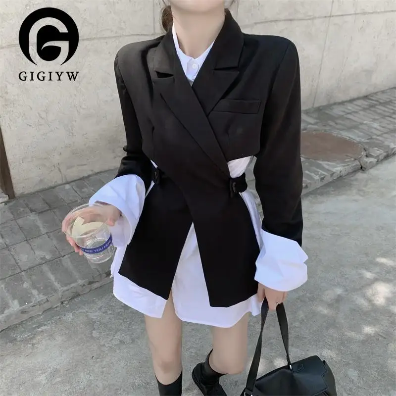Женское пальто-пиджак GIGIYW, черное Свободное пальто неправильной формы, Корейская версия, осень 2022
Женское пальто-пиджак GIGIYW, черное Свободное пальто неправильной формы, Корейская версия, осень 2022