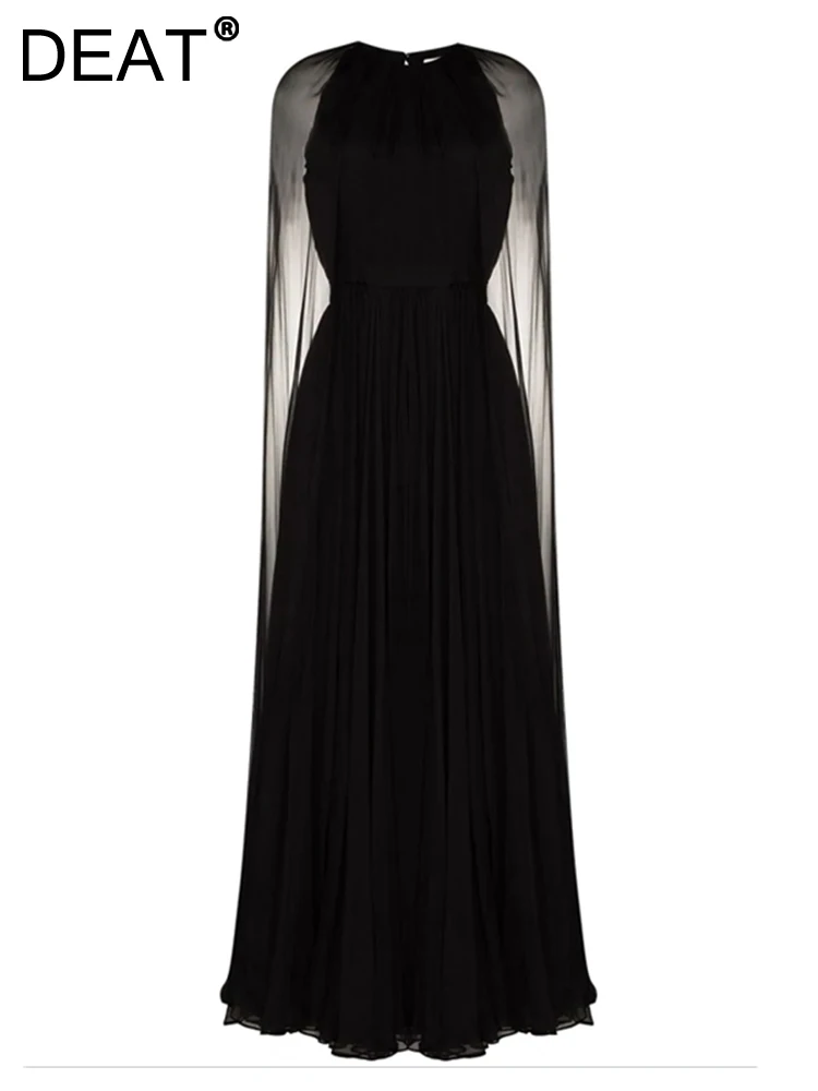 DEAT Women's Evening Dress O-neck Patchwork Gauze Waist Sleeveless Solid Color Fashion Party Dresses Summer 2023 New 13DA2743
DEAT Women's Evening Dress O-neck Patchwork Gauze Waist Sleeveless Solid Color Fashion Party Dresses Summer 2023 New 13DA2743