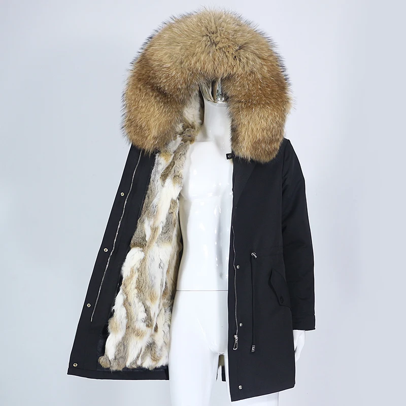 

OFTBUY 2023 Waterproof Men Long Parka Winter Jacket Natural Real Raccoon Fox Fur Coat Collar Hooded Rabbit Liner Streetwear Warm