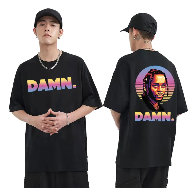 Rapper Kendrick Lamar DAMN Album Double Sided Print Tshirt Man Vintage O Collar Oversized Tees Men Women Hip Hop Loose T-shirts
Rapper Kendrick Lamar DAMN Album Double Sided Print Tshirt Man Vintage O Collar Oversized Tees Men Women Hip Hop Loose T-shirts