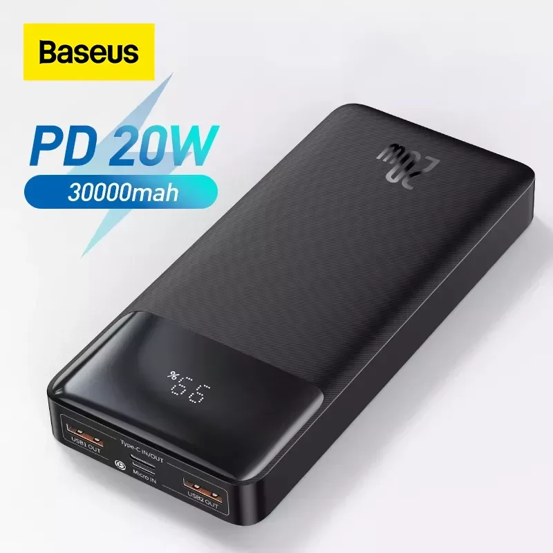 Baseus Power Bank 30000mAh Mobile Phone Charger Portable External Battery Powerbank Quick Charge For IPhone 13 Xiaomi Poverbank
Baseus Power Bank 30000mAh Mobile Phone Charger Portable External Battery Powerbank Quick Charge For IPhone 13 Xiaomi Poverbank
