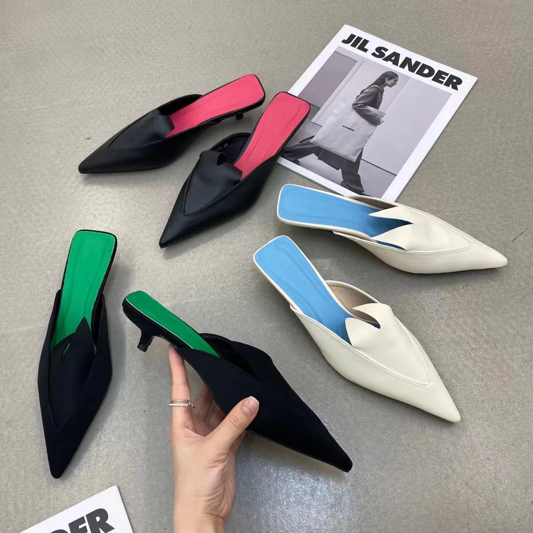 Flock Women Slippers Pointed Toe Summer Outside Slides Thin Low Heels Green White Pink Casual Slides 2022 New Arrivals Pumps
Flock Women Slippers Pointed Toe Summer Outside Slides Thin Low Heels Green White Pink Casual Slides 2022 New Arrivals Pumps