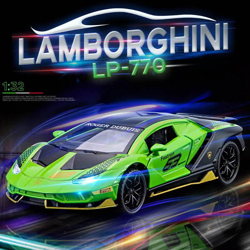 1:32 Simulation Alloy Sports Car 780 Children's Toy Ornaments Collection Sound and Light Pull Back Lamborghini LP770 Car Model
1:32 Simulation Alloy Sports Car 780 Children's Toy Ornaments Collection Sound and Light Pull Back Lamborghini LP770 Car Model