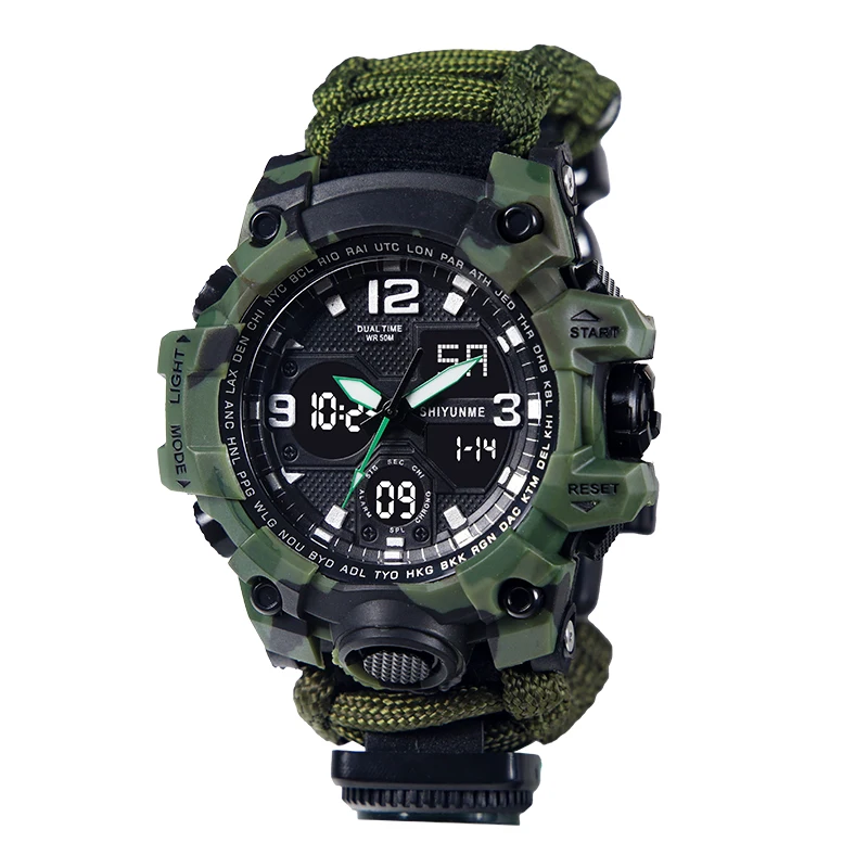 SHIYUNME Men's Military LED Digital Watch Outdoor Sport Waterproof Quartz Clock Men's Compass Multifunction Watch relogios
SHIYUNME Men's Military LED Digital Watch Outdoor Sport Waterproof Quartz Clock Men's Compass Multifunction Watch relogios