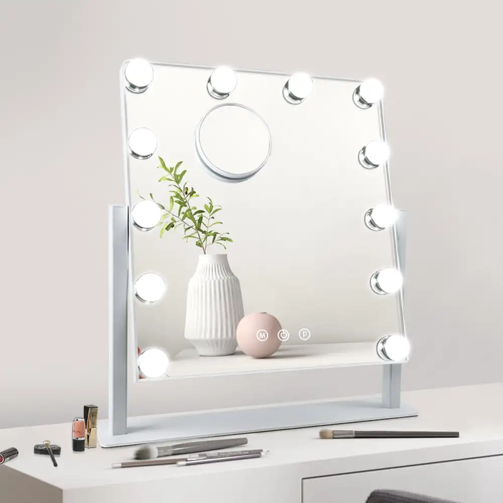 Makeup Mirror with Lights,Vanity Light-up Professional Mirror,Detachable 10x Magnification,3 Color Lighting Modes, Cosmetic Mirr
Makeup Mirror with Lights,Vanity Light-up Professional Mirror,Detachable 10x Magnification,3 Color Lighting Modes, Cosmetic Mirr