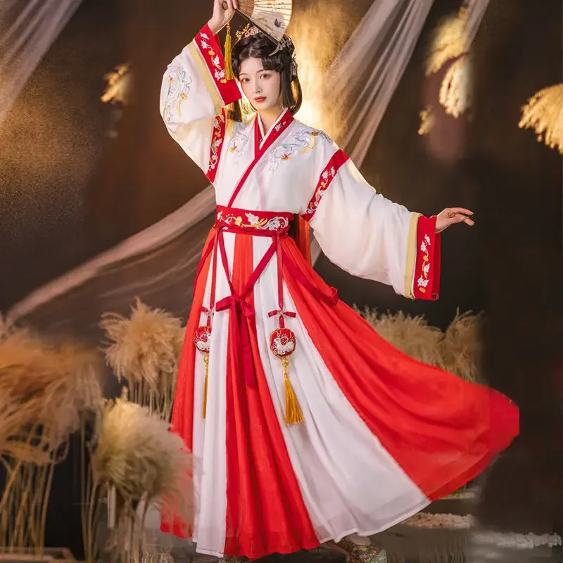 Chinese Traditional Hanfu Wei Jin Dynasty Sleeve Cross Collar Embroidery Design Hanfu Fairy Princess Dance Coaplay Costume Set
Chinese Traditional Hanfu Wei Jin Dynasty Sleeve Cross Collar Embroidery Design Hanfu Fairy Princess Dance Coaplay Costume Set