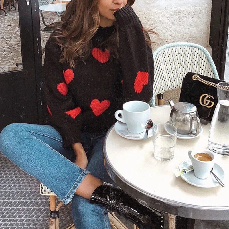 women's heart jacquard sweater autumn and winter thick turtleneck sweater
women's heart jacquard sweater autumn and winter thick turtleneck sweater
