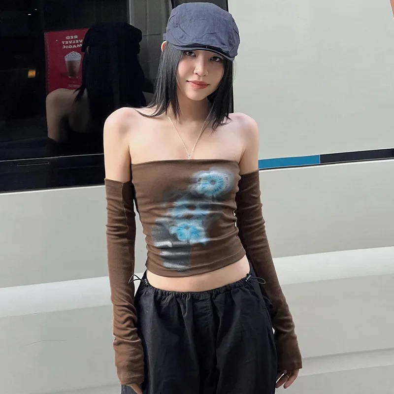 High Quality 2023 Women's Tube Top Print T-shirt Female Sexy Crop Top Clothes Spring Summer Fashion Tank Top Y2k Corset Top
High Quality 2023 Women's Tube Top Print T-shirt Female Sexy Crop Top Clothes Spring Summer Fashion Tank Top Y2k Corset Top