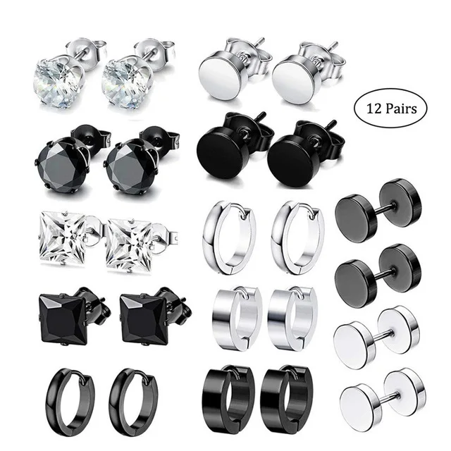 Small Hoop Earrings Set For Men Square Round Stud Earrings Stainless Steel Korean Hiphop Edgy Punk Hoops Goth Jewelry for Boys
Small Hoop Earrings Set For Men Square Round Stud Earrings Stainless Steel Korean Hiphop Edgy Punk Hoops Goth Jewelry for Boys