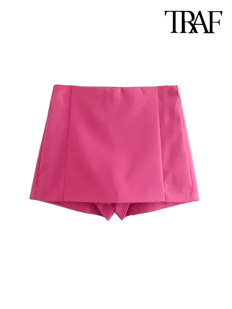 TRAF Women Fashion Front Slit Shorts Skirts Vintage High Waist Side Zipper Female Skort Mujer
TRAF Women Fashion Front Slit Shorts Skirts Vintage High Waist Side Zipper Female Skort Mujer