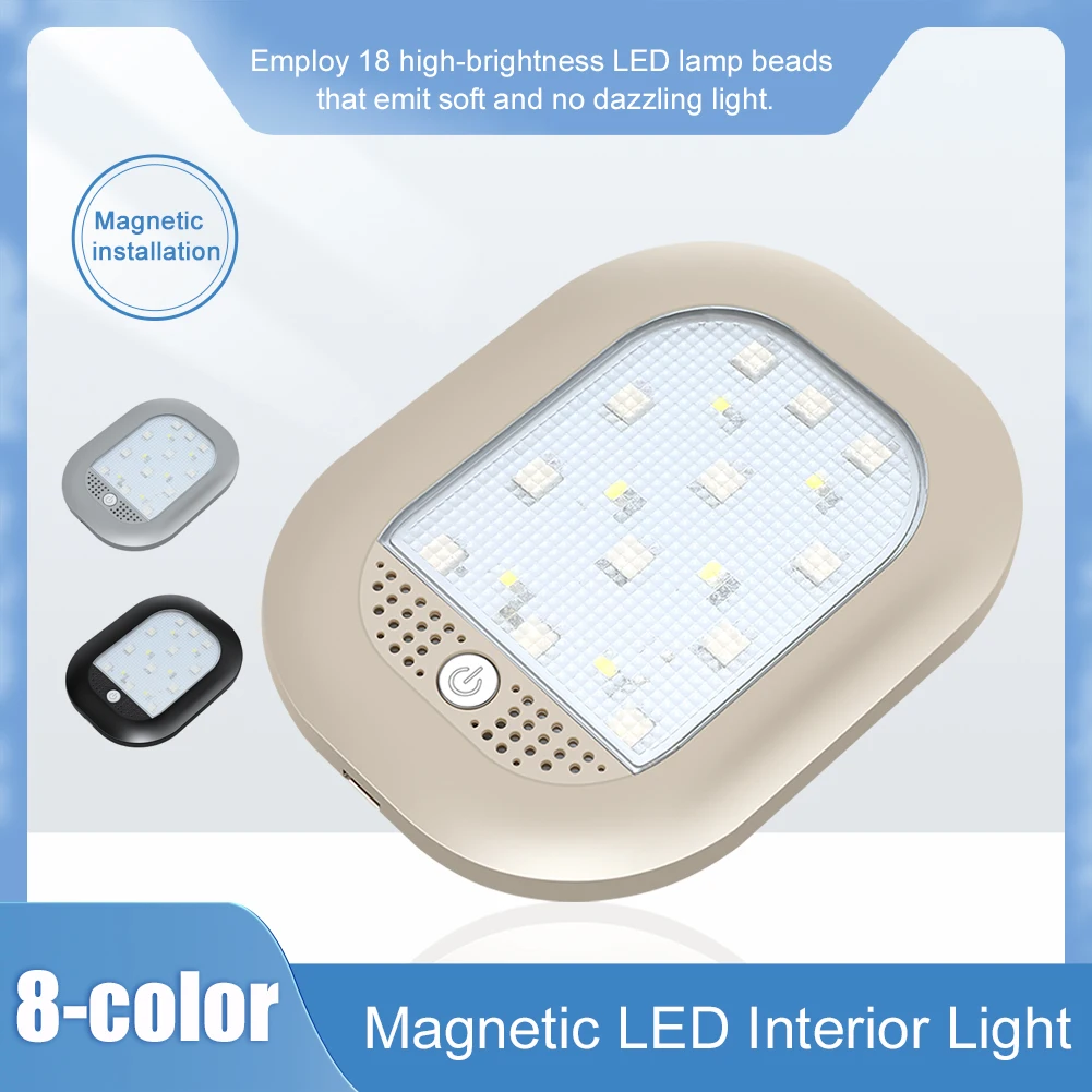 Magnetic Touch Light 18LED Car Roof Interior Light USB Rechargeable 8Color Changing Ceiling Reading Light Atmosphere Night Lamp
Magnetic Touch Light 18LED Car Roof Interior Light USB Rechargeable 8Color Changing Ceiling Reading Light Atmosphere Night Lamp