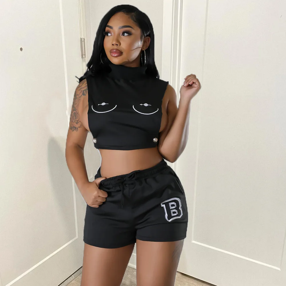2023 New Arrivals Short Set Women Two Piece Set Sleeveless top sexy crop tops embroidered letter shorts set
2023 New Arrivals Short Set Women Two Piece Set Sleeveless top sexy crop tops embroidered letter shorts set